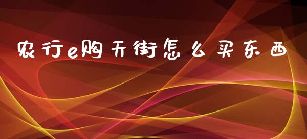 农行e购天街怎么买东西_https://m.fansifence.com_公募基金_第1张