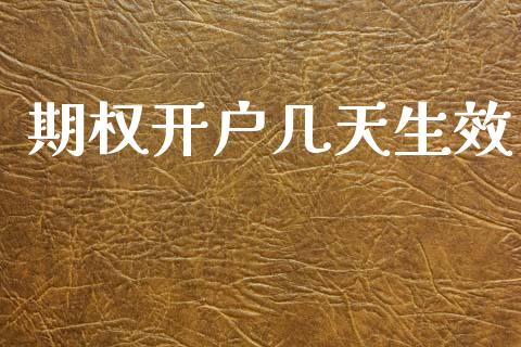 期权开户几天生效_https://m.fansifence.com_个股行情_第1张