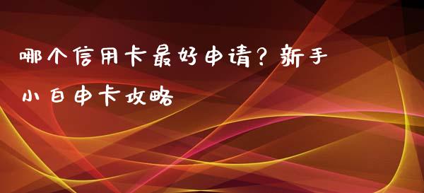 哪个信用卡最好申请？新手小白申卡攻略_https://m.fansifence.com_公募基金_第1张
