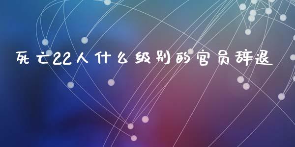 死亡22人什么级别的官员辞退_https://m.fansifence.com_公募基金_第1张