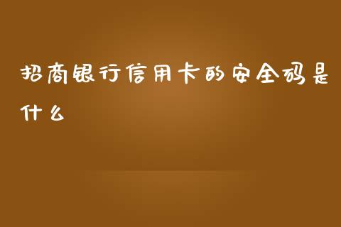 招商银行信用卡的安全码是什么_https://m.fansifence.com_消费金融_第1张