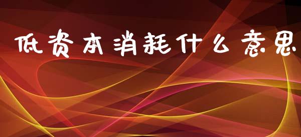 低资本消耗什么意思_https://m.fansifence.com_个股行情_第1张