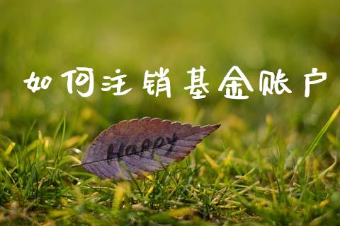 如何注销基金账户_https://m.fansifence.com_消费金融_第1张