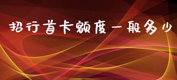 招行首卡额度一般多少_https://m.fansifence.com_贵金属行情_第1张