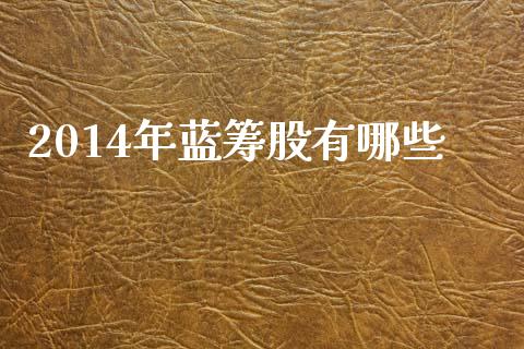 2014年蓝筹股有哪些_https://m.fansifence.com_公募基金_第1张