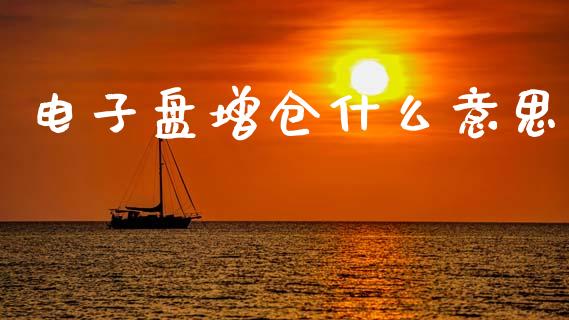 电子盘增仓什么意思_https://m.fansifence.com_贵金属行情_第1张