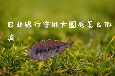 农业银行信用卡圈存怎么取消_https://m.fansifence.com_贵金属行情_第1张