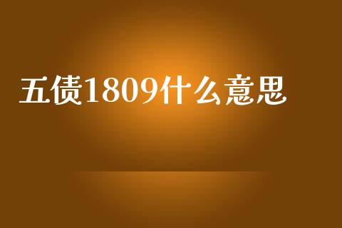五债1809什么意思_https://m.fansifence.com_消费金融_第1张