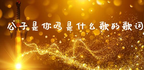 公子是你吗是什么歌的歌词_https://m.fansifence.com_贵金属行情_第1张