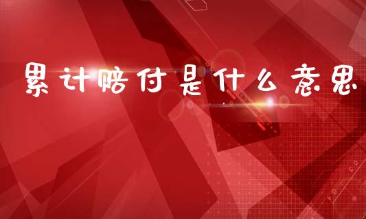累计赔付是什么意思_https://m.fansifence.com_公募基金_第1张