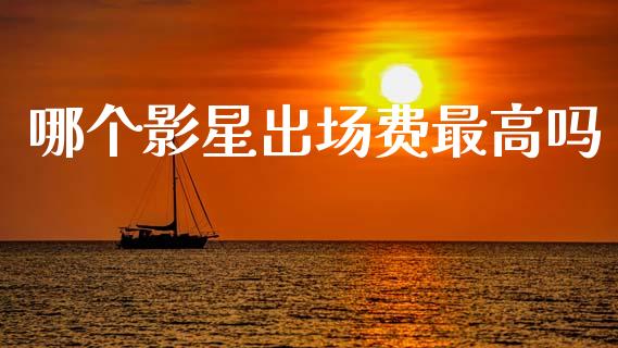 哪个影星出场费最高吗_https://m.fansifence.com_个股行情_第1张