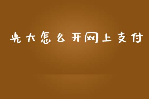光大怎么开网上支付_https://m.fansifence.com_公募基金_第1张