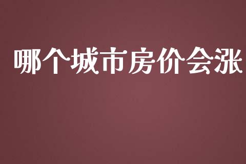 哪个城市房价会涨_https://m.fansifence.com_公募基金_第1张