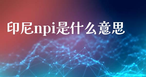印尼npi是什么意思_https://m.fansifence.com_贵金属行情_第1张