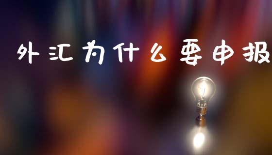 外汇为什么要申报_https://m.fansifence.com_个股行情_第1张