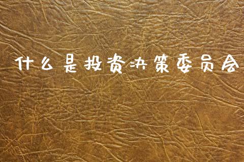 什么是投资决策委员会_https://m.fansifence.com_个股行情_第1张