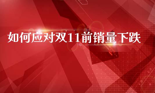 如何应对双11前销量下跌_https://m.fansifence.com_个股行情_第1张
