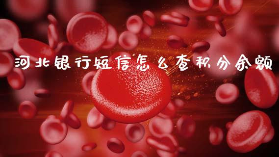 河北银行短信怎么查积分余额_https://m.fansifence.com_公募基金_第1张