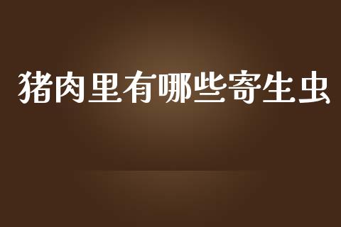 猪肉里有哪些寄生虫_https://m.fansifence.com_个股行情_第1张