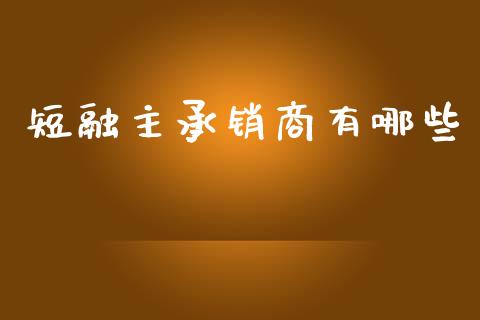 短融主承销商有哪些_https://m.fansifence.com_公募基金_第1张
