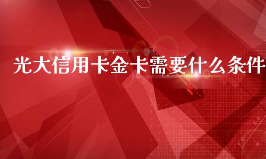 光大信用卡金卡需要什么条件_https://m.fansifence.com_个股行情_第1张