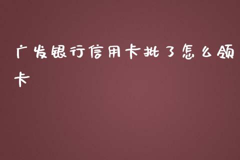 广发银行信用卡批了怎么领卡_https://m.fansifence.com_公募基金_第1张