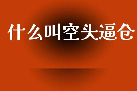 什么叫空头逼仓_https://m.fansifence.com_贵金属行情_第1张