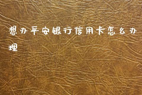 想办平安银行信用卡怎么办理_https://m.fansifence.com_公募基金_第1张
