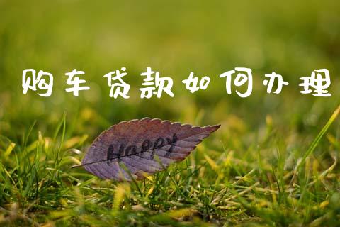 购车贷款如何办理_https://m.fansifence.com_公募基金_第1张
