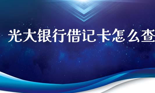 光大银行借记卡怎么查_https://m.fansifence.com_个股行情_第1张