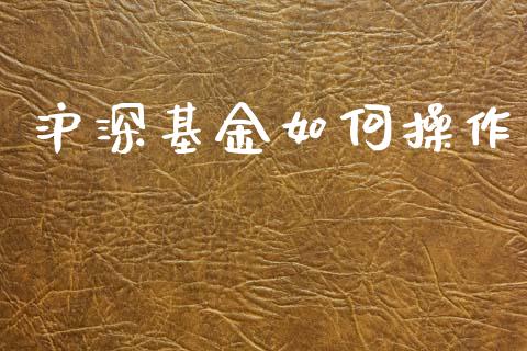沪深基金如何操作_https://m.fansifence.com_公募基金_第1张