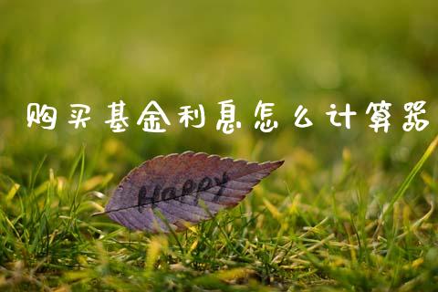 购买基金利息怎么计算器_https://m.fansifence.com_贵金属行情_第1张