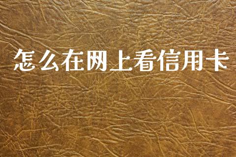 怎么在网上看信用卡_https://m.fansifence.com_个股行情_第1张