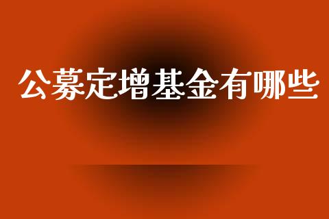 公募定增基金有哪些_https://m.fansifence.com_个股行情_第1张