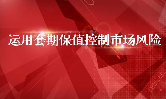 运用套期保值控制市场风险_https://m.fansifence.com_个股行情_第1张