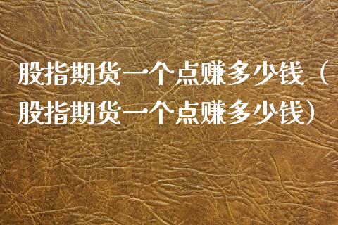 股指期货一个点赚多少钱（股指期货一个点赚多少钱）_https://m.fansifence.com_个股行情_第1张