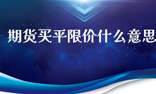 期货买平限价什么意思_https://m.fansifence.com_贵金属行情_第1张