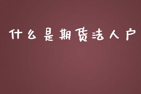 什么是期货法人户_https://m.fansifence.com_个股行情_第1张