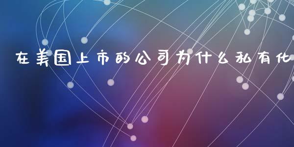 在美国上市的公司为什么私有化_https://m.fansifence.com_公募基金_第1张