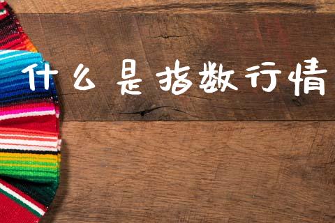 什么是指数行情_https://m.fansifence.com_个股行情_第1张