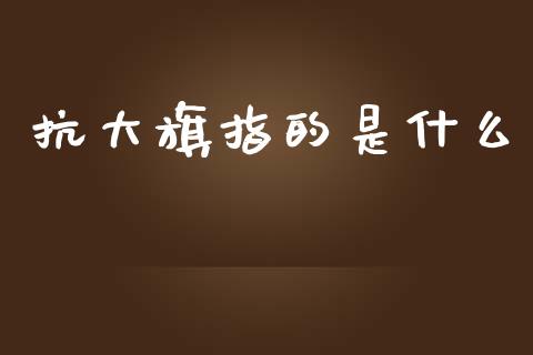 抗大旗指的是什么_https://m.fansifence.com_个股行情_第1张