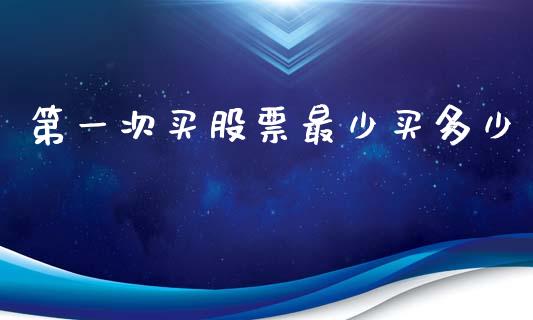 第一次买股票最少买多少_https://m.fansifence.com_个股行情_第1张