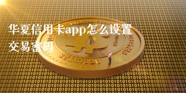 华夏信用卡app怎么设置交易密码_https://m.fansifence.com_消费金融_第1张