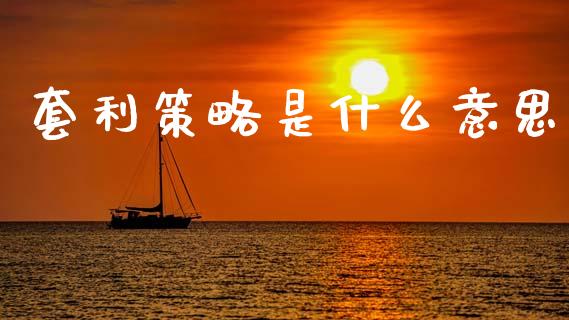 套利策略是什么意思_https://m.fansifence.com_消费金融_第1张
