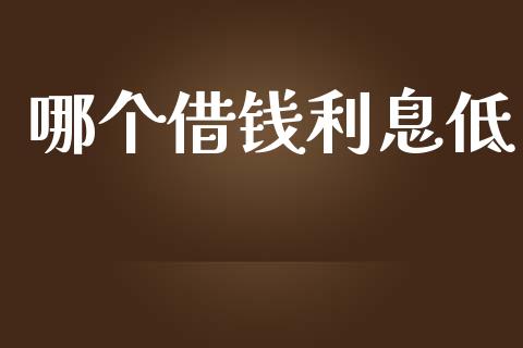 哪个借钱利息低_https://m.fansifence.com_个股行情_第1张