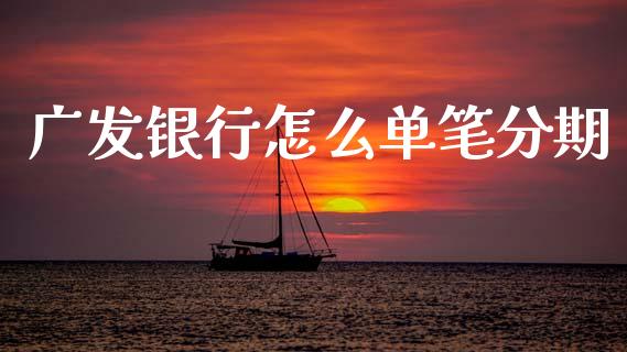 广发银行怎么单笔分期_https://m.fansifence.com_公募基金_第1张