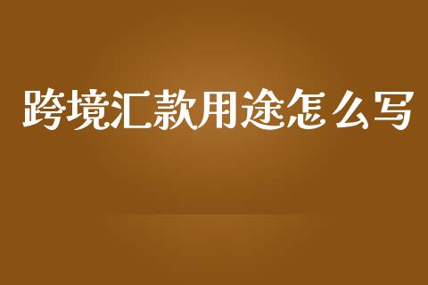 跨境汇款用途怎么写_https://m.fansifence.com_消费金融_第1张
