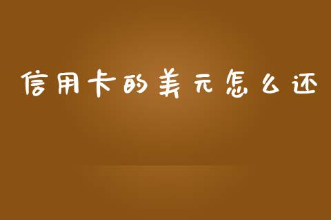 信用卡的美元怎么还_https://m.fansifence.com_贵金属行情_第1张