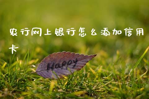 农行网上银行怎么添加信用卡_https://m.fansifence.com_贵金属行情_第1张