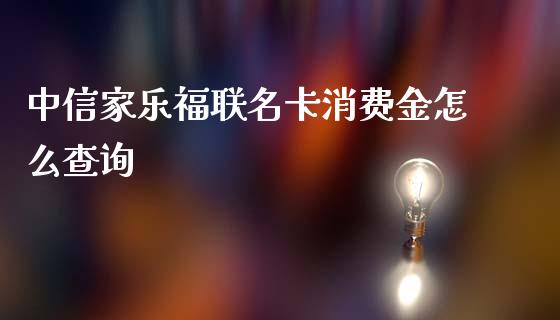 中信家乐福联名卡消费金怎么查询_https://m.fansifence.com_公募基金_第1张